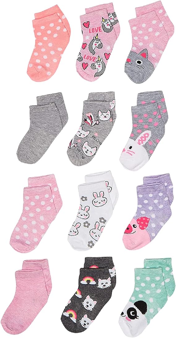 Cherokee Baby Girls' 12 Pack Shorty Ankle Socks