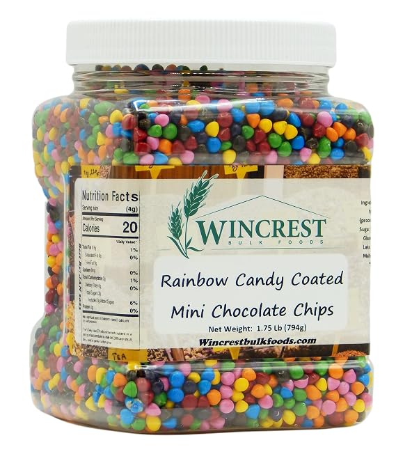 Rainbow Candy Coated Chips || Edible Baking Decorations || 1.75 Lb Tub