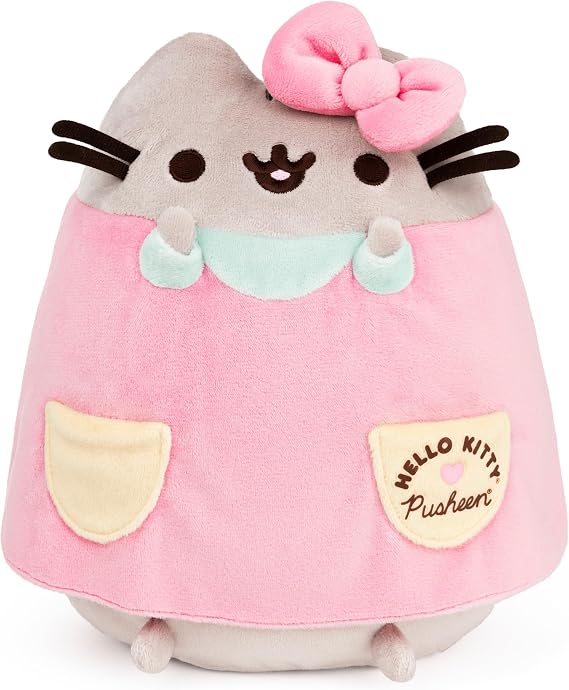GUND Hello Kitty x Pusheen The Cat Stuffed Animal, Sanrio Pusheen Costume Plush, 9.5