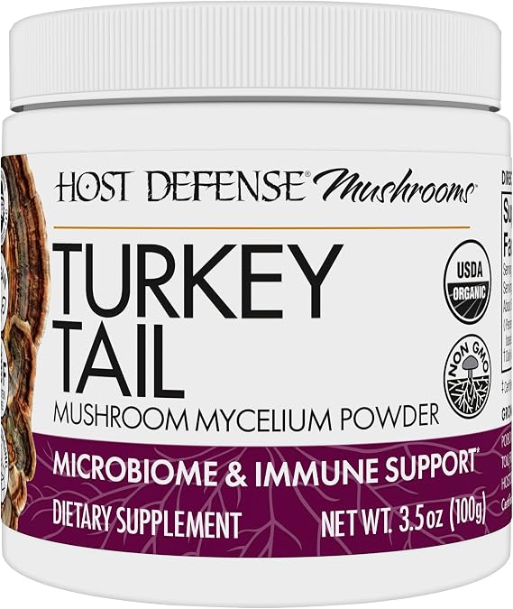 Host Defense Turkey Tail Mushroom Powder, Digestive & Immune, 3.5 oz | Digestive Health and Immune Response Support, Mushroom Supplement, Gastrointestinal and Gut Microbiome Support, 66 Servings