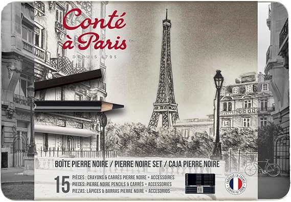 Conte a Paris Pierre Noir Set, 15 Piece