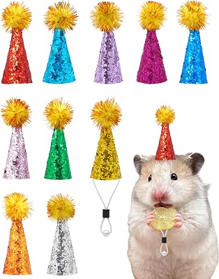 PET SHOW Mini Party Hats for Small Pets Tiny Hats for Hamster Hedgehog Lizard Reptile Birthday Cake Toppers Accessories