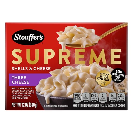 Stouffer's Supreme Shells and Three Cheese, 12 Oz | Stovetop mac and cheese; three cheese sauce