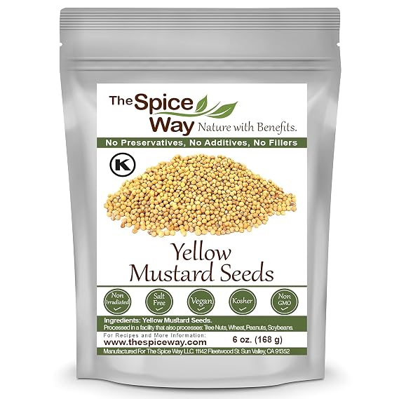 The Spice Way Yellow Mustard Seed 6 oz Whole Seeds for Pickling and Cooking