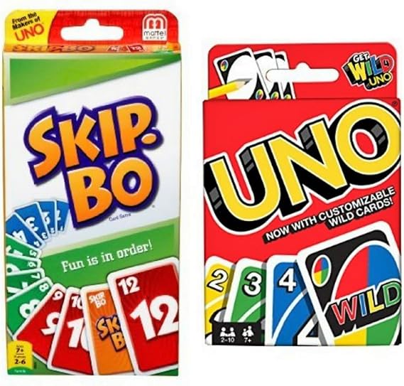 Bjdesign Bjdesign Skip Bo Card Game Bundled with Uno