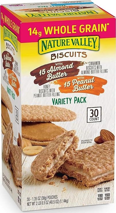 Nature Valley Biscuit Variety Pack (30 x 1.35 Oz), 40.5 Ounce, 30 Count (Pack of 1)