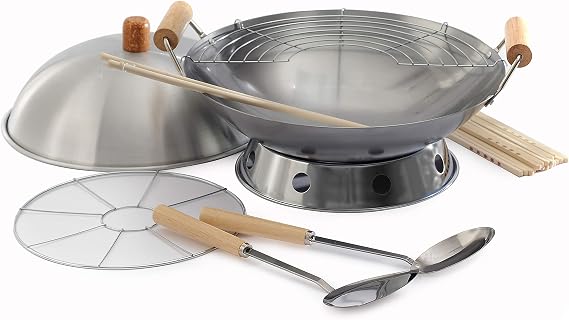Norpro 10-Piece Wok Set, Silver, 14 inch