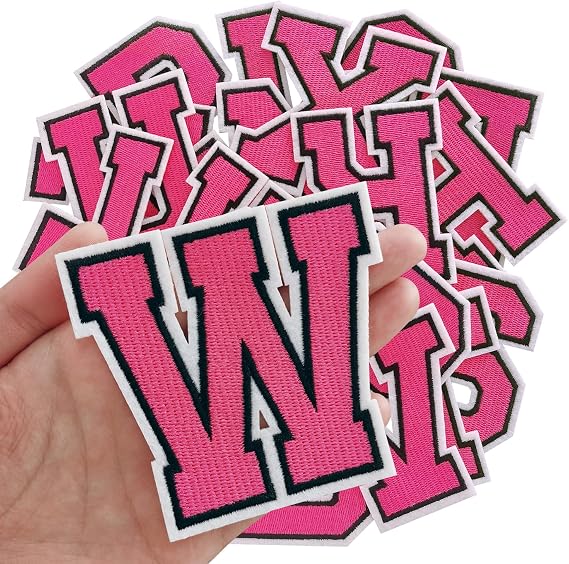 Letter Iron on Patches, Iron on Letters(A-Z) for Fabric, Full Embroidery Letters for Clothing, Hats, Dress, Jeans, T-Shirts, Backpacks, Etc(Pink)