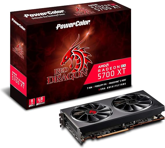 PowerColor Red Dragon AMD Radeon RX 5700 XT 8GB AXRX 5700XT 8GBD6-3DHR/OC