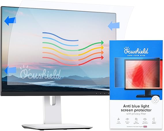 Ocushield 17 (16:10) Premium Anti Blue Light Screen Protector with Privacy Filter for Laptops and Computer Monitors - Anti-Glare - Easy Install - Anti-Fingerprint - Reduce Eye Fatigue(368 x 230 mm)