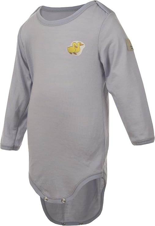 Janus 100% Merino Wool Baby Bodysuit Long Sleeve Machine Washable Made in Norway