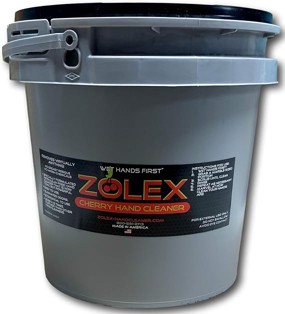 Zolex Water-Activated - Cherry Hand Cleaner for Working Hands| Stain Remover for Heavy Duty Workers | Grease Remover for Auto Mechanics - Non-Toxic Petroleum Free | Commercial-Sized Pail (12 lb)