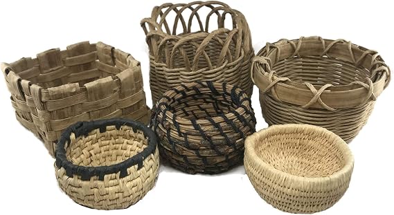 Traditional Craft Kits Beginner Basket Weaving Kit Set of 6 | DIY Basket Making Supplies for New Weavers, Includes Coiled, Plaited, Twined and Wicker Projects, Natural Fiber Craft Kit