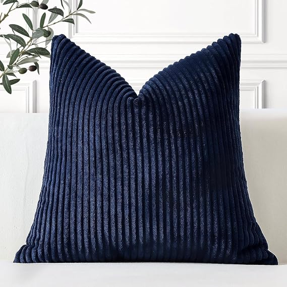 XMAYODS Decorative Throw Pillow Covers 45 x 45cm, Soft Modern Cushion Covers 60x60, Pillow Cases 30x50 for Sofa Couch Bedroom(Dark Blue,65X65CM(Pack of 1))