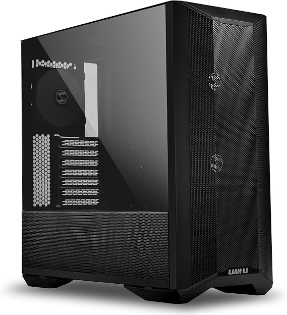Lian Li LANCOOL II MESH C Performance E-ATX Mid Tower Case with 4mm Tempered Glass and 2 x 140mm Front PWM Fans & 1 x 120 Rear Fan - Black (LAN2MPX)