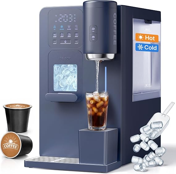 3-in-1 Water Dispenser with Ice Maker with Coffee,Compact