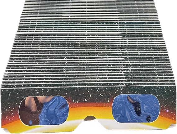 50 Pairs Solar Eclipse Viewers Paper Glasses Sun Viewing ISO Certified Various Patterns