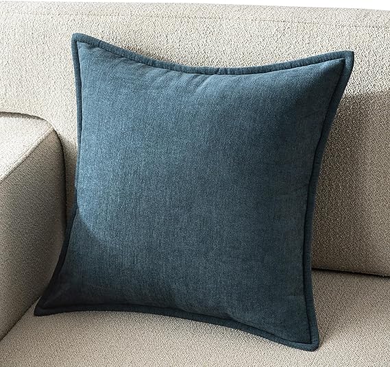 Throw Pillow Cover 80x80 Decorative Square Pillowcase Covers with Zipper, Cushion Protectors Cover Rectangle 30x60 40x60 50x80 Super Soft for Home Couch Sofa Bed(Greyish-blue,40x40cm(Set of 1))