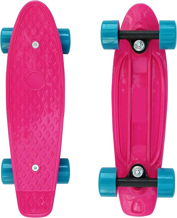 17x5 Inch Mini Skateboard with Top Design, Mini Cruiser Skateboard for Beginners with ABEC-7 Bearing and Soft PU Wheels ...