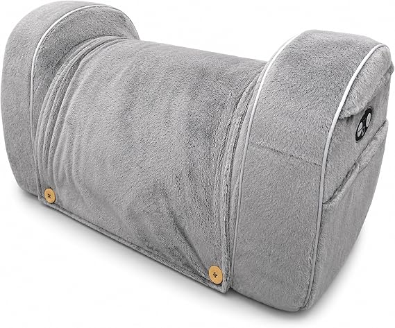 Carepeutic Contoured Leg Rest Wedge with Vibration Massage & Heat | Leg Elevation Wedge Pillow with Heat & Vibration Massage, Ergonomic Support for Back, Hips, Knees & Relaxation