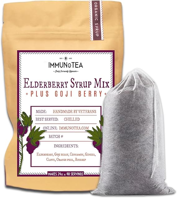 Organic Elderberry Syrup DIY Kit (Makes 24oz) Natural Immune Support with Antioxidants, Vitamins, Minerals - Great for Kids and Adults