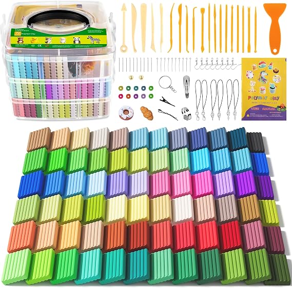 Aestd-ST Polymer Clay 72 Colors, Oven Bake Modeling Clay for Kids & Artists