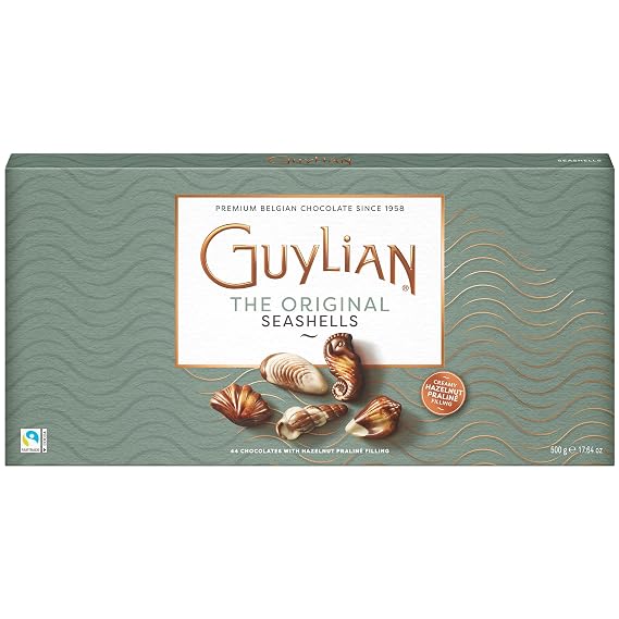 Guylian Belgian Chocolate Seashells, 44 Pieces Hazelnut Praline, 17.64 oz