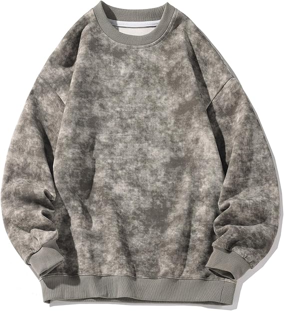 GURUNVANI Mens Crewneck Sweatshirt Color Blast Sweatshirt Unisex Tie Dye Pullover