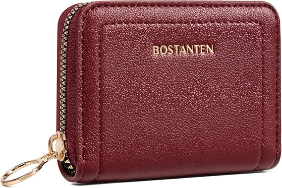 BOSTANTEN Credit Card Holder RFID Small Wallets Woman Zipper Card Wallet