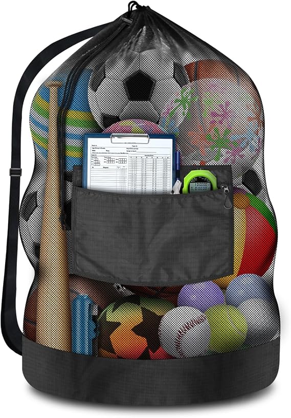 BROTOU Heavy Duty Soccer Ball Net Bag,100L Extra Large Capacity 10-12Balls