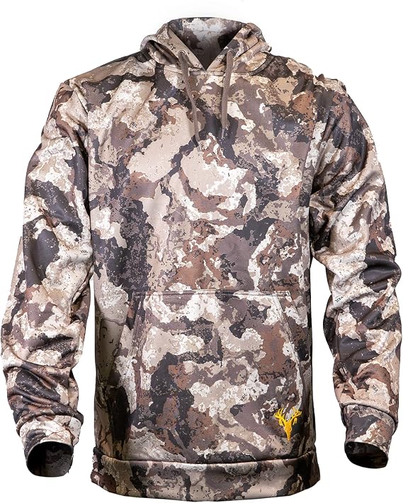 HOT SHOT Mens Camo Performance Fleece Hoodie, Midweight Sweatshirt with Hood, Thermal Camouflage Hunting Clothes for Men