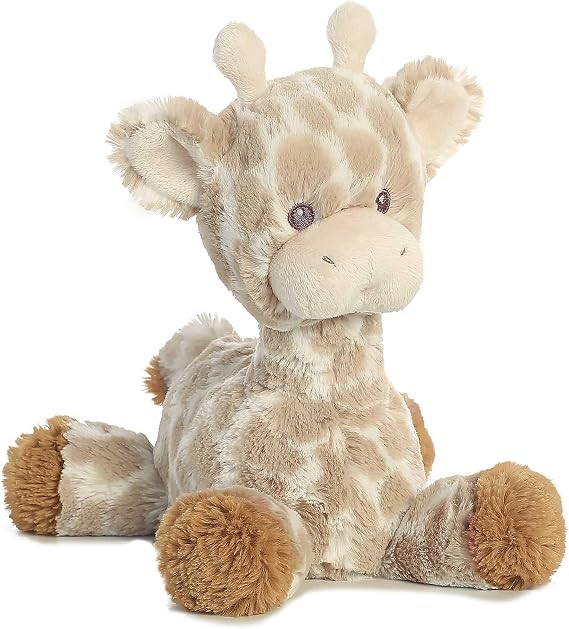 Aurora Snuggly Loppy GiraffeTM Baby Stuffed Animal - Comforting Companion - Imaginative Play - Brown 8 Inches | Soft giraffe baby stuffed animal with gentle rattle, floppy legs, embroidered details, and cuddly 8 in size for play