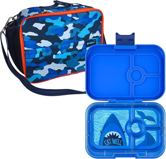 Yumbox Panino Shark and Camo Lunch Bag Bundle Kids Lunch Set