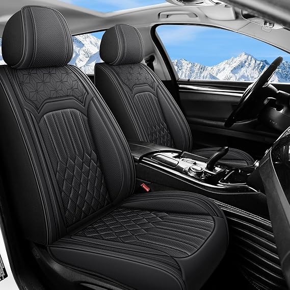 5 Seats Leather Car Seat Covers for Mercedes Benz C200 C230 C240 C250 C280,Luxury Waterproof Breathable Leather Car Seat Protector,Airbag Compatible