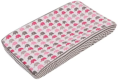 Bacati - Elephants PinkGrey Elephants Mini Changing Pad Cover