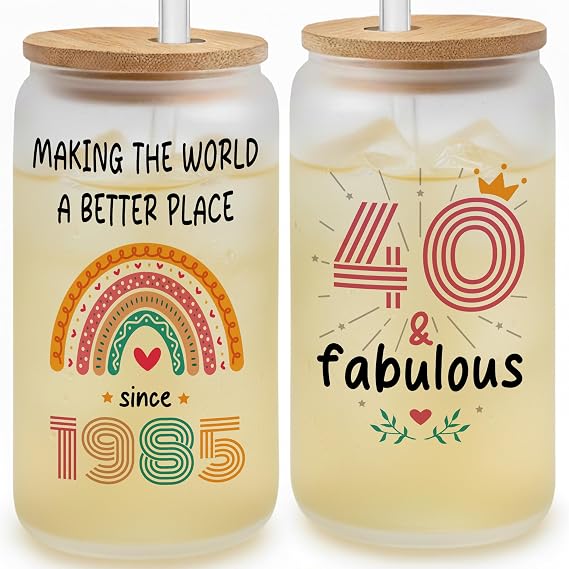 Vivulla68 40th Birthday Gifts Women Men - 1985 Birthday Gift - Glass