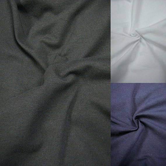 Solid Cotton Lycra Jersey 4 Ways Stretch Medium Weight Fabric (Black)