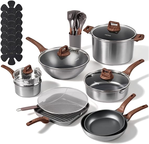 CAROTE 26pcs Pots and Pan Set Nonstick, Cookware Sets