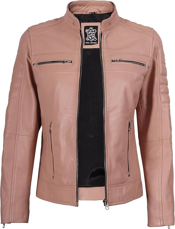 Decrum Mens Leather Jacket - Detachable Hood Stylish Real Lambskin Leather Bomber Jacket Men