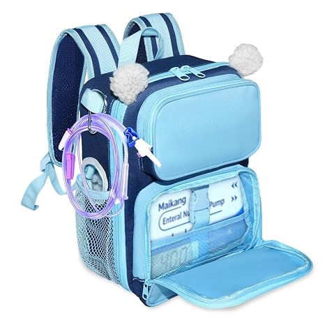 Feeding Tube Backpack for Feeding Tube G Tube J Tube GJ Tube Backpack,Enteral Feeding Pump Backpack Fits 500ml Feeding Bag and Enteral Feeding Pump Compatible with Kangaroo Joey & EnteraLite Infinity