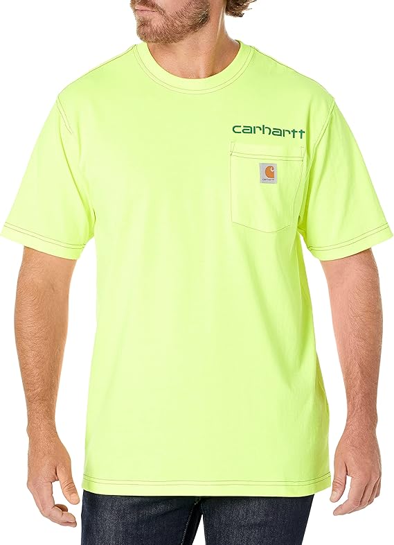 Carhartt Men's Loose Fit Heavyweight Short-Sleeve Pocket Logo Graphic T-Shirt