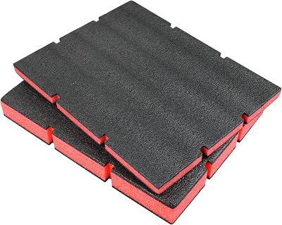 48-22-8452 Packout Foam Tool Organizer Inserts Compatible with Milwau-kee 48-22-8442 and 48-22-84432 Drawer Boxes,2 Pack BlackRed