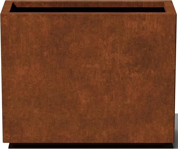 Veradek Corten Steel Series Span Planter - Outdoor Planter with Shelf