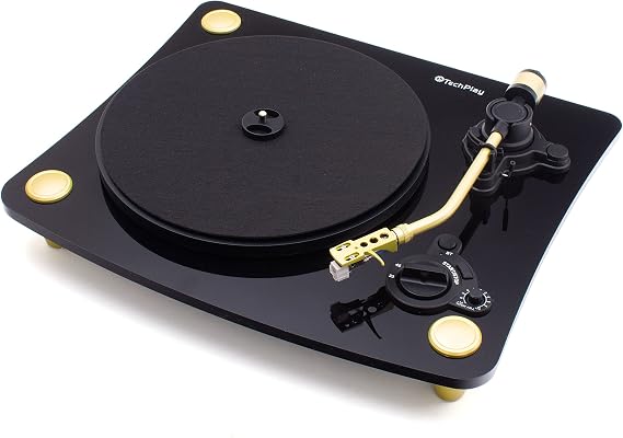 TechPlay Ghost, 2 Speed Belt Driven Turntable with Bluetooth Broadcast. Connects to Your Bluetooth Speakers wirelessly (Black)
