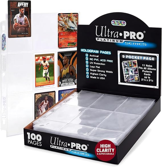 Ultra Pro Platinum 9-Pocket Binder Pages, 100 Pages