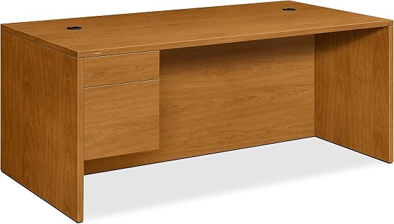 HON Left Pedestal Desk, 72 by 36 by 29-1/2-Inch, Harvest