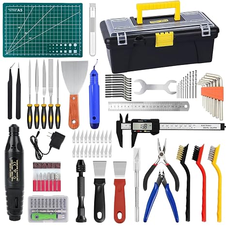135PCS 3D Printer Tools Kit,3D Printer Accessories for 3D Printer Modeler Basic Tools Diverse,Including Nozzle Cleaning Kit,Polishing Machine,Deburring Tool for Remove/Trim and Finish 3D Print