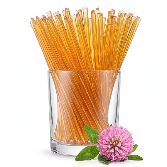 GloryBee Honey Sticks for Tea & Snacks - Pure Clover Honey Straws, Single Serve HoneyStix, Kosher, BPA-Free, True Source Certified | Bulk Pack, 100 Count