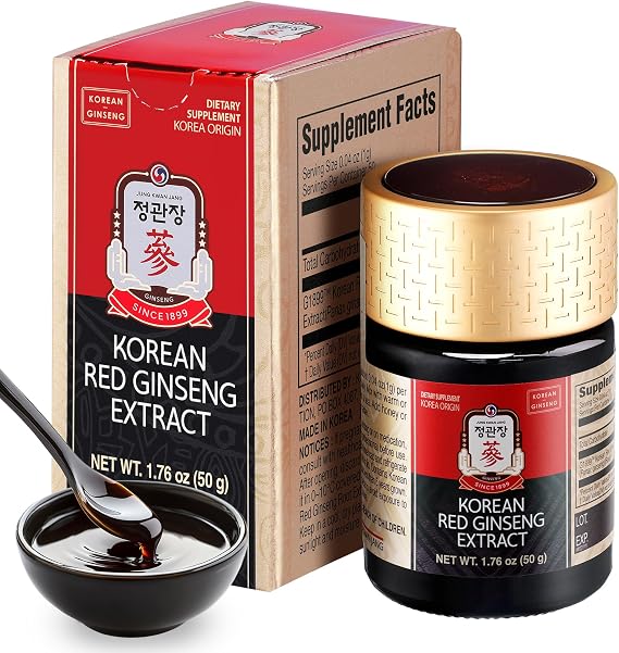 JUNG KWAN JANG Korean Red Panax Ginseng Extract Extra Strength, Energy 50g | Extra Strength, Energy Boost, Boost Immune System, Stamina, Blood Circulation, Memory, Focus, Caffeine Free, Vegan, Non-GMO