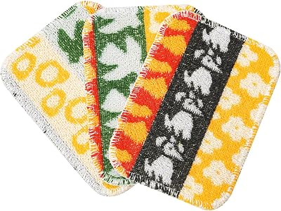 Mistifi Scrub 3-Pack resusable, scouring pad, Non-Scratching Dish Scrubber for Kitchen and House Hold clening, Dishwasher Safe Soft scrube, Assorted Colors and Designs